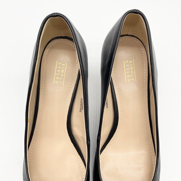 NEW Simply Styled Mia Pump Heel Black Classic Faux Leather Pointed Toe‎ - Picture 3 of 9